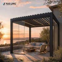 Pergola à lames orientables en aluminium sur mesure pour les constructeurs et les entrepreneurs, pergola pour terrasse au bord de la piscine, lames orientables réglables