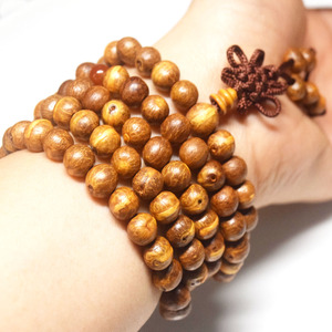 Bracciale/Collana da Meditazione Buddista in Legno Naturale con 108 Perle Bodhi a Forma di Pesce, per Uomo - Vendita all'Ingrosso - Product Image 6