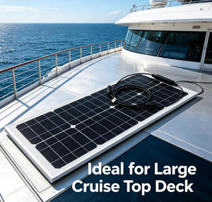 แผงโซลาร์เซลล์แบบยืดหยุ่นสำหรับเรือเดินสมุทร 300W ประสิทธิภาพ 24.9% กันน้ำ ทนต่อการสั่นสะเทือน ผลิตจากไฟเบอร์กลาส รุ่น TOPCON-300W - Product Image 2