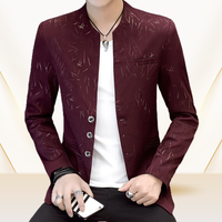 Blazer Homme Style Chinois Coupe Ajustée, Créateur, Grandes Tailles, Blazer Tendance Homme, Veste de Costume Décontractée pour Chanteur
