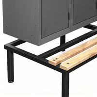 Banc casier en acier à toit incliné, armoire de vestiaire métallique avec banc intégré, pour salle de sport, usine, école, zone de vestiaire
