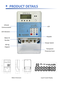 Medidor eléctrico de <span class=keywords><strong>prepago</strong></span> monofásico con módulo GPRS Pantalla LCD Clase 1,0 Precisión - Product Image 5