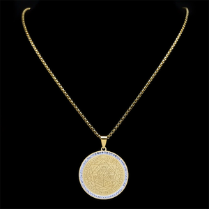 Collana Vintage con Medaglia dei Sette Arcangeli per Uomo e Donna, Gioiello in Acciaio Inox con Sigillo di <span class=keywords><strong>Salomone</strong></span>, Catena di Protezione, Vendita all'Ingrosso - Product Image 4