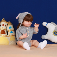 Pelucas para Muñeca Bebé Reborn Emillia de Silicona Realista de 55 cm, con Aspecto Natural, Suave, que Llora y Hace Pipí