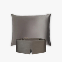 Ensemble de taie d'oreiller et masque de sommeil 3D en soie de mûrier 100% avec boîte, logo personnalisé, ensemble de vêtements de nuit de luxe, cadeau pour femmes