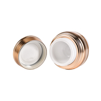 Flacon cosmétique sans air en acrylique pour soins de la peau, récipient à sérum à double paroi, pot en plastique rose doré, luxe, impression d'écran, pompe pulvérisateur