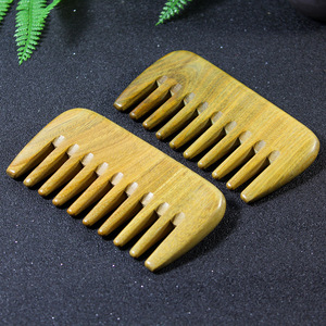Peine de madera de sándalo verde de 10-15 cm, masajeador de cuero cabelludo, masaje de meridianos para mujeres, niños y adultos - Product Image 4
