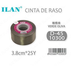 ริบบิ้นผ้าซาติน Ilan ขนาด 3.8 ซม. ยาว 25 หลา สีเขียวมะกอก D-45 10300 - Product Image 3