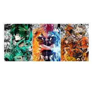Mijn Hero Academia 3D Posters Anime Decor Drie Tekens Izuku & Katsuki & Shouto 3D Lenticulaire Filp Print Schilderij Nieuwste ontwerp