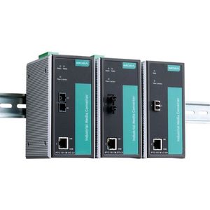 Convertidor de Medios Industrial Moxa PTC-101-S-SC-LV, Equipo Ethernet a Fibra Óptica, Fuente de Alimentación CC 5V, Puerto RJ45 - Product Image 1