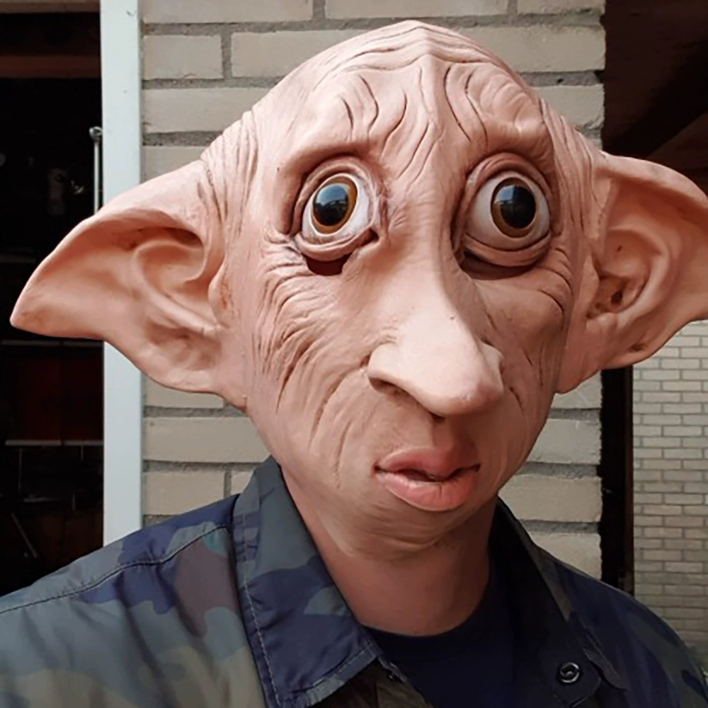 Эльфийская маска Dobby Косплей смешное животное эльф длинный нос череп Монстр латексный шлем Хэллоуин карнавал Пурим реквизит для вечеринки