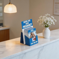 Présentoir en carton personnalisé pour cartes de visite et brochures – Support de comptoir léger et portable avec poches intégrées