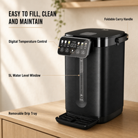 Approvisionnement direct usine – Bouilloire électrique thermopot 5,0 L avec écran tactile supérieur et 6 températures réglables pour cuisine familiale et salon