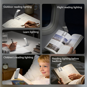 หลอดไฟ LED แบบพับได้สำหรับห้องอ่านหนังสือไฟที่คั่นหนังสือสไตล์โมเดิร์นปรับความสว่างได้แหล่งแบตเตอรี่สีดำสีขาว - Product Image 4