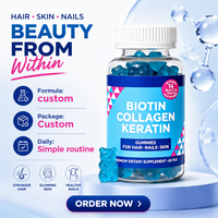 Gummies au collagène et à la biotine pour la beauté des cheveux, de la peau et des ongles, marque privée OEM pour les marques de compléments alimentaires pour femmes