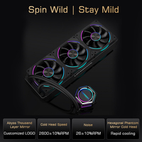 Lovingcool 2025 AIO CPU Cooler ARGB 360mm Liquid Computer Gaming Cooling OEM ODM avec tête de pompe hexagonale LGA 1851 pour processeurs