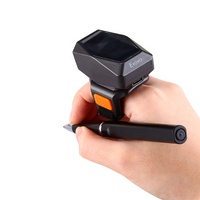 Lecteur de codes-barres portable Eyoyo Mini Finger 1D, scanner de codes-barres annulaire pour entrepôt, lecture rapide, 8 heures, CE FCC ROHS 0-20CM