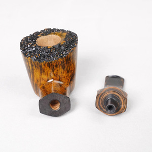 MUXIANG Wood Smoking Pipe Bent Type Golden Burl Briar Tobacco Pipe For Men - Product Image 4