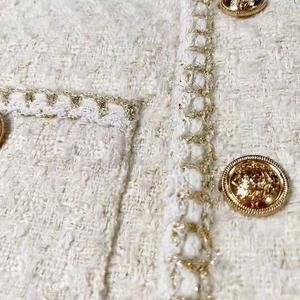 Veste Courte en Tweed pour <span class=keywords><strong>Femme</strong></span>, Style Français, <span class=keywords><strong>Printemps</strong></span>-Automne, Légère, Décontractée, Col Rond, Tendance Coréenne, Élégante - Product Image 2