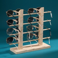 Présentoir professionnel en bois naturel pour lunettes de soleil, support vertical multicouche pour lunettes, organisateur pour magasin d'optique et boutique de détail