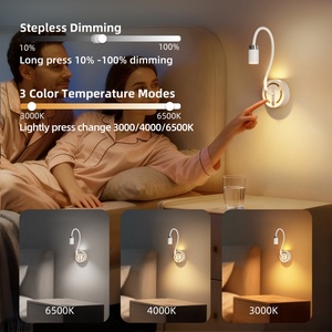 Lámpara de Pared LED Inalámbrica Recargable con Sensor de Movimiento, Luz Nocturna para Dormitorio, Luz Ambiental Creativa para Mesita de Noche - Product Image 6