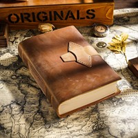 Journal de voyage A5 en cuir véritable fait main de qualité supérieure, reliure à la main, non ligné, cadeau pour homme, femme, artiste