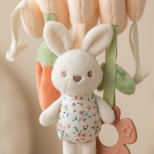 Jouet en spirale pour berceau de bébé suspendu en polaire douce écologique avec peluche lapin et anneau de dentition pour poussette et siège d'auto Mobiles d'activité - Product Image 4