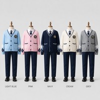 Ensemble uniforme scolaire tricoté pour enfants : cardigan, pull argyle, chemise avec nœud papillon et pantalon pour garçons et filles de 2 à 12 ans - Costumes de scène et de danse