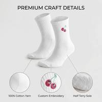 Chaussettes de sport en coton brodé de haute qualité, design personnalisé, respirantes, pour la gym, la course à pied et l'athlétisme