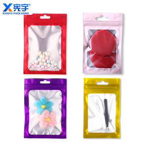 Tas paket pelangi holografik merah muda kustom ritsleting perhiasan tas Mylar plastik tahan air dapat ditutup kembali - Product Image 6