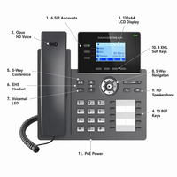 Telefono IP SIP GrandStream GRP2604P con 10 tasti BLF, Gigabit PoE, VoIP multi-linea per uso aziendale e call center