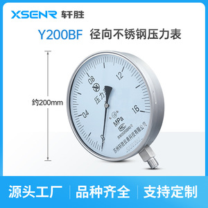 Manomètre en acier inoxydable Xuansheng Y200, 200 mm, précision 1,6, connexion filetée pour chaudières à vapeur - Product Image 3