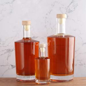 Bouteilles rondes en verre Super silex avec bouchon en liège pour whisky, Gin, Vodka, Rum, <span class=keywords><strong>liqueur</strong></span>, 100Ml, 375ml, 500Ml, 750Ml - Product Image 2