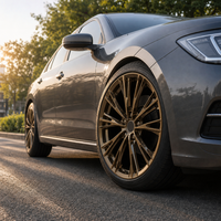 Rines de 22 Pulgadas 5x120, Aleación Forjada de Grado Aeronáutico, Color Negro, Alta Estabilidad a Alta Velocidad para Audi RS6, Cadillac CT5, PCD