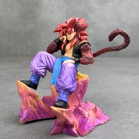 Figura de Anime GZ117 GK, Estatua de Guerrero SSJ4 en Pose Sentada con Base, Modelo de PVC, Decoración de Escritorio, Adorno Coleccionable, Regalo