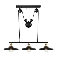 Промышленная винтажная металлическая линейная подвесная люстра в стиле ретро с черной отделкой, железный подвесной светильник со светодиодной шестерней, колесом, островом, бильярдной люстрой