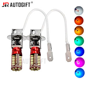 Super lumineux blanc H3 H1 3014 57SMD ampoule 12V-24V voiture antibrouillard diurne H3 LED antibrouillard ambre jaune rouge bleu non polarité - Product Image 1