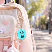 Porte-clés shaker en acrylique personnalisé en usine, pliable, à glissière, avec impression UV double face, motifs dessin animé, chiot mignon, ours, meme, pendentif de sac, vente en gros
