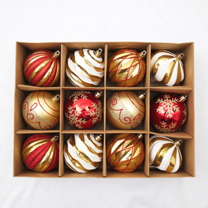 Boules de Noël <span class=keywords><strong>Miman</strong></span> WY66 2026 faites à la main, 8 cm, scintillantes, 12 pièces, sphères électro-plaquées, mini décorations d'arbre en plastique - Product Image 1