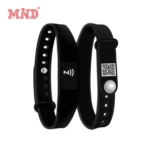 Logo Printing Adjustable Passive Silicone Soft NFC Payment Bracelet RFID Wristband
