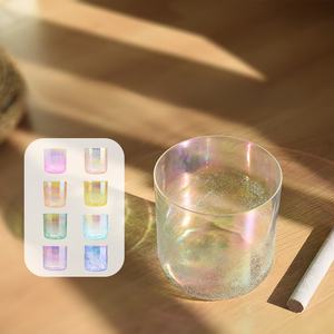 Cuenco de Cristal Rosa de 8 Pulgadas con Fuerte Vibración, Sonido Claro, Cuencos de Cristal para Sanación, Instrumento de Sanación con Sonido de Cuarzo para Terapia - Product Image 4