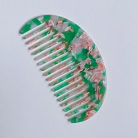 Peigne à cheveux demi-lune vintage en acétate style japonais et coréen CHUJIAN, motif écaille de tortue, brosse à cheveux de poche géométrique minimaliste, vente en gros