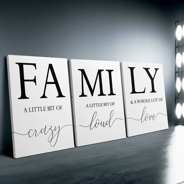 Home Wall Decoration Family Painting 3-piece Set Inspiring Canvas Print Living Room Wall Decoration