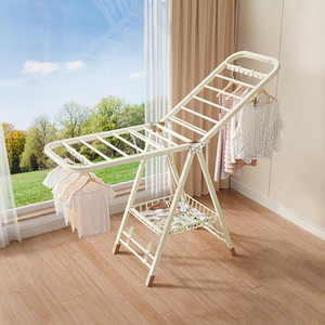 Salvaspazio regolabile in acciaio al carbonio pieghevole per vestiti appendiabiti stendibiancheria da pavimento per balcone o uso <span class=keywords><strong>esterno</strong></span> - Product Image 1