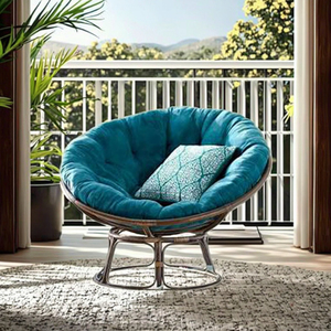 Rattan <strong>Eggs</strong> Moon <strong>Chair</strong> <strong>Cushion</strong> Plain Microfiber Knitted Polyester Flame Retardant Waterproof Removable Washable Seat <strong>Cushion</strong> - Product Image 2
