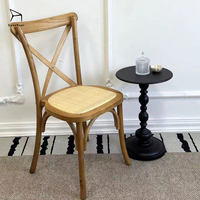 Chaise de salle à manger en bois à dossier haut et rembourrée, style nordique, idéale pour salle à manger, hôtel, intérieur