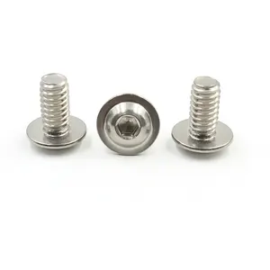 Fixation de matériel ISO 7380-2 vis m2 m3 m4 m6 en acier inoxydable à six pans creux bouton rondelle tête bride machine filetage vis