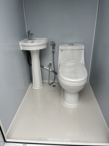 Toilettes portables d'extérieur avec structure en acier galvanisé pour utilisation en parc, toilettes mobiles préfabriquées avec installation facile - Product Image 5