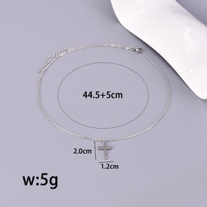 18k Clean <span class=keywords><strong>Fit</strong></span> 18K oro placcato in acciaio inossidabile minimalista gioielli religiosi croce collana pendente delle donne - Product Image 2