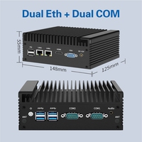 Dual LAN Dual Serial 6 puertos USB Intel I5 8250U 4G/WiFi Fanless Box PC para uso industrial Nuevo con enchufes AU/US